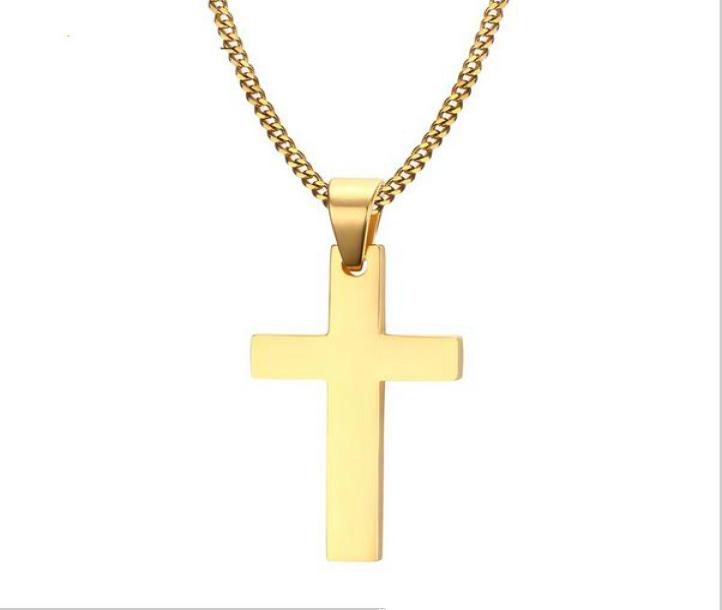 

Cross NecklacesPendants For Men Stainless Steel Gold Plated Male Pendant Necklaces Prayer Jewelry1129234