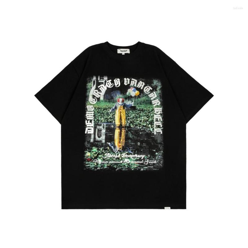 

Men's T Shirts Clown Pattern Print Short Sleeve T-shirt Mens Double-sided Film Movie Printing Dome Summer Loose Streetwear Unisex Cotton Tee, Auburn