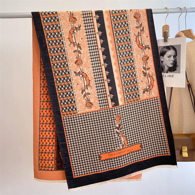 

Scarves 2023 Cashmere Winter Warm Shawl Blanekt Women Scarf Luxury Houndstooth Animal Thick Pashmina Neckerchief Bufanda Foulard Poncho