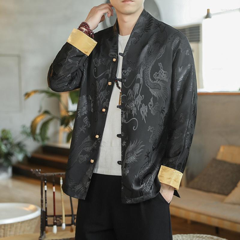 

Ethnic Clothing Tang Suit Chinese Dragon Shirt Blouse Traditional For Men Jackets Clothes Cheongsam Year Coat 30721
