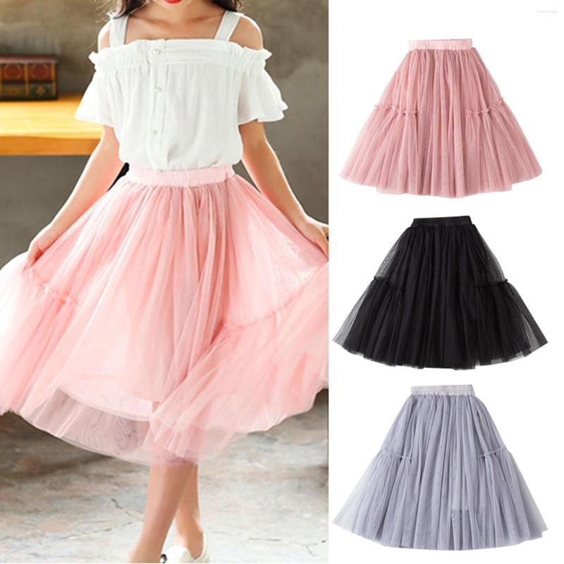 

Girl Dresses Little Child Girls Long Skirt Tiered Ruffle Maxi Skirts Soft Fluffy Party, Black