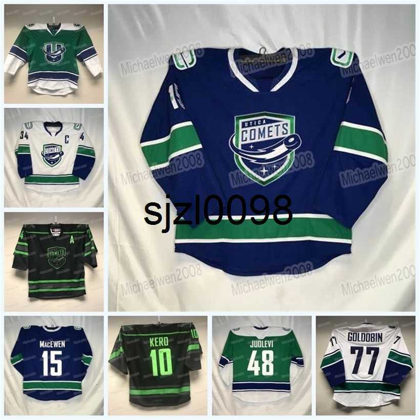 

Sj98 Custom Utica Comets Hockey Jersey AHL Ryan Schmelzer Aarne Talvitie Nolan Foote Alexander Holtz A.J. Greer Fabian, Men