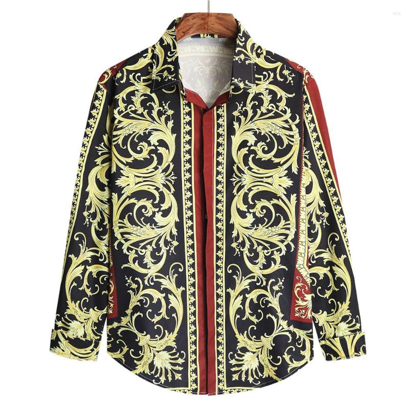 

Men's Casual Shirts Classical Long Sleeve Men's Slim Fit Shirt Turn-Down Collar Tops Baggy Hawaii Holiday Men Clothes Dress, Dc572