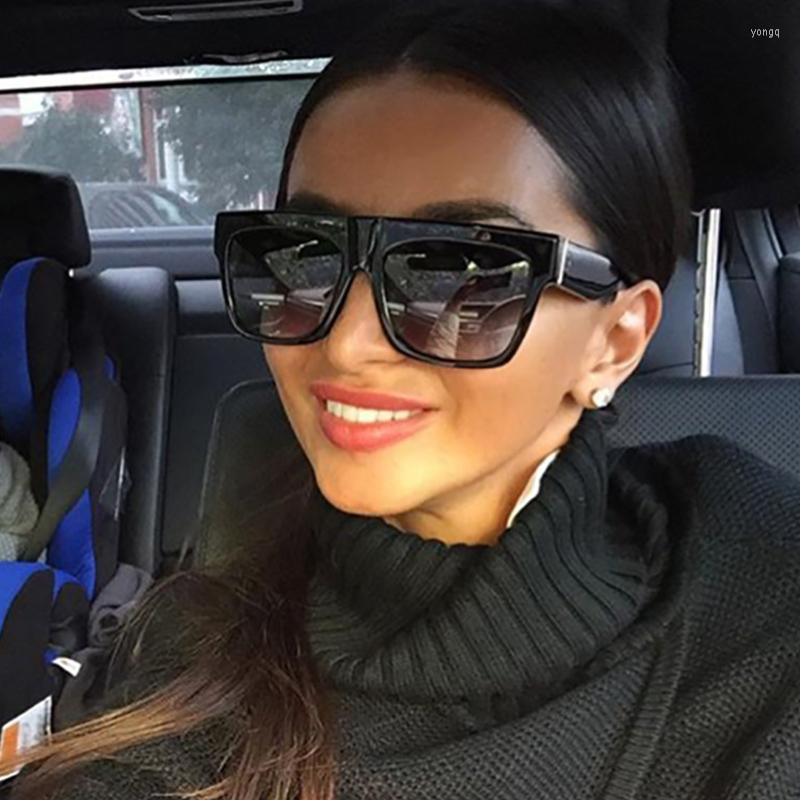

Sunglasses Oversize Gradient Square Women Fashion Vintage Shades Black Lens Sun Glasses Plastic Large Eyewear UV400 Driving