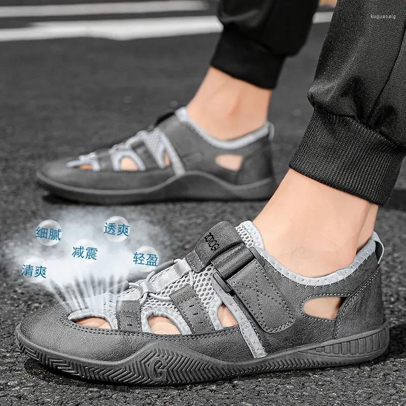 

Sandals Summer Low-top Soft Elastic Outdoor Simple Breathable Cool Men's Shoes Comfortable -absorbing Male Footwear, Black