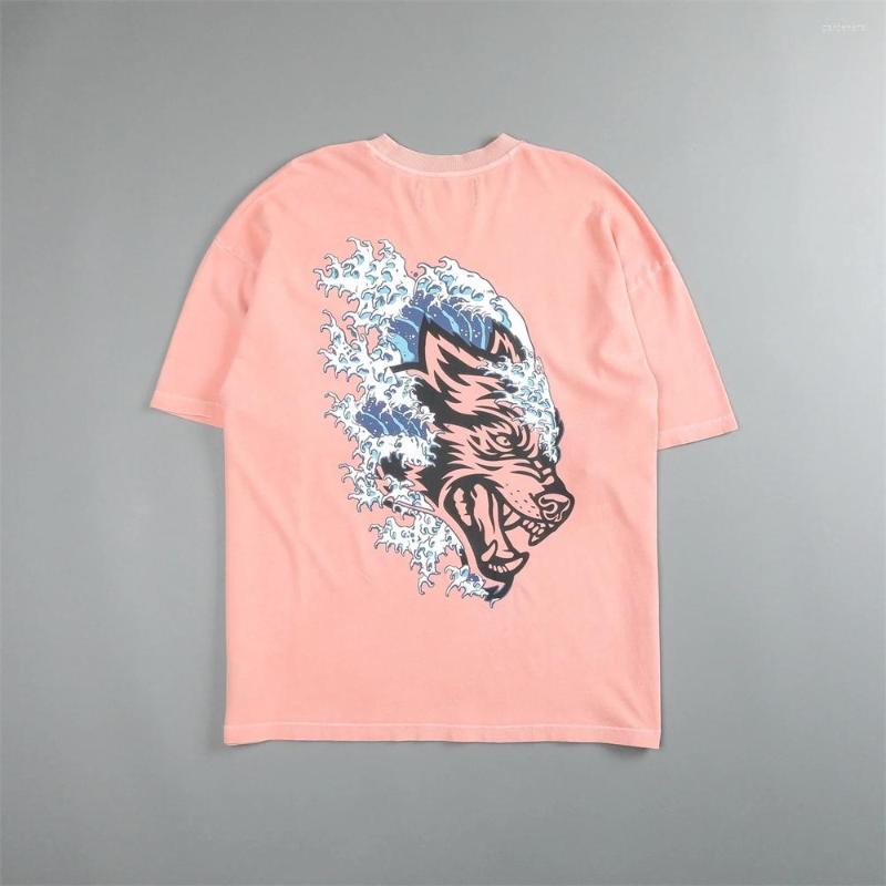 

Men's T Shirts DARC SPORT PREMIUM Pink WOLVES Print Cotton Shirt Loose Oversized Men Women T-shirt Hip Hop Tops Streetwear Unisex Tees, Black