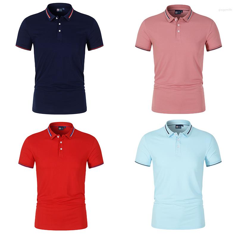 

Men's Polos Fashion Men's Women's Polo Shirts Summer Casual Short Sleeve Large Colorful Stand Neck Slim Fit T-shirt, Red