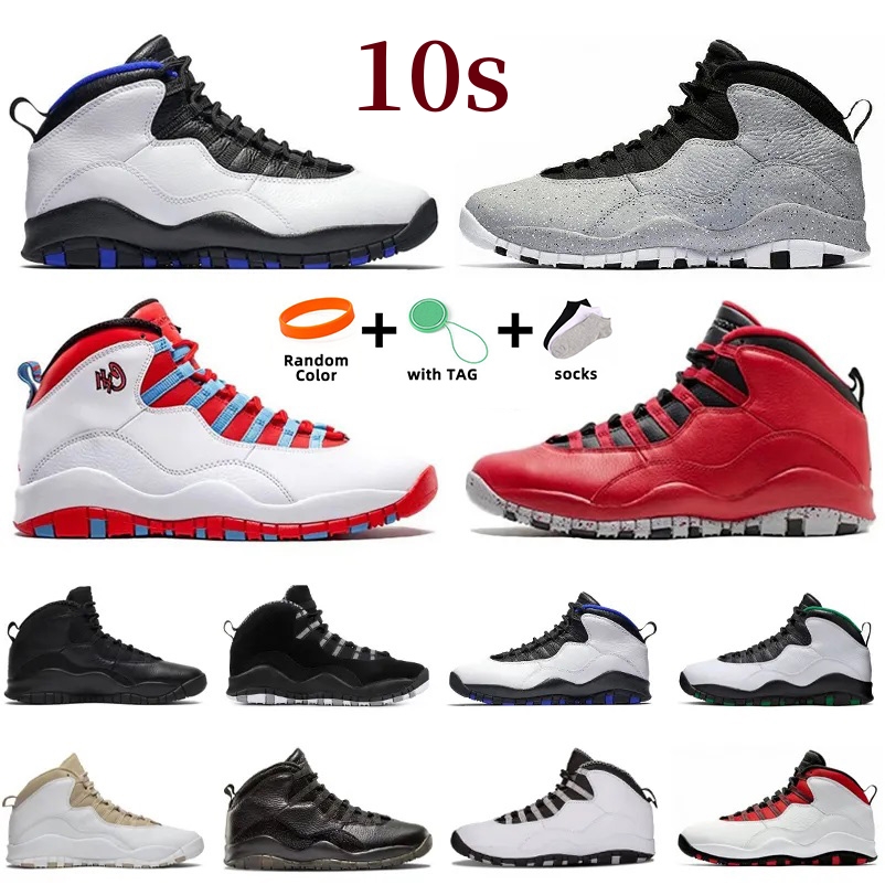 

10 10s Men Basketball Shoes Sneaker Bulls Over Broadway Cement Chicago Black White Drake Orlando Seattle Steel Grey Linen Mens Trainers Sports Sneakers 40-47, Color#5