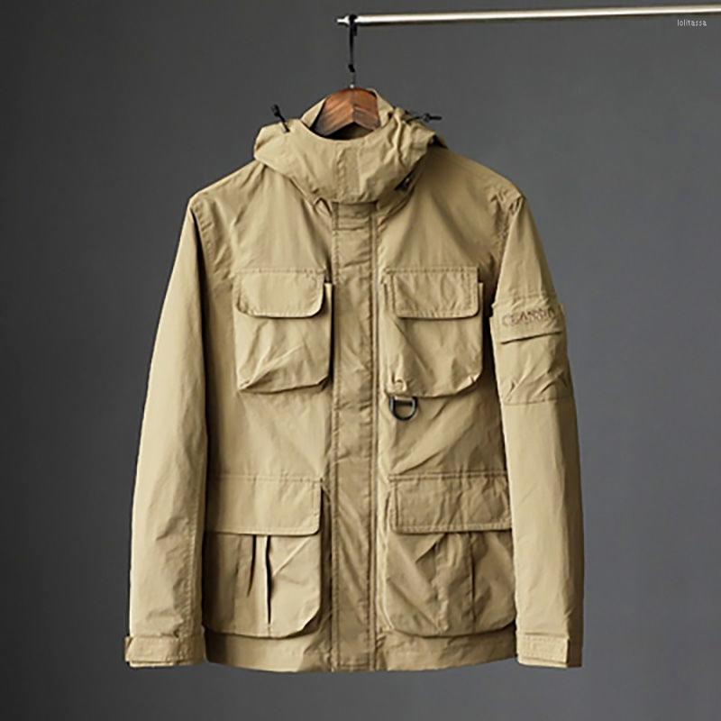 

Men' Jackets Men Lightweight Tactical Outdoor Jacket With Multi-pockets Military Style Hiking Waterproof Windbreaker Coats, Black