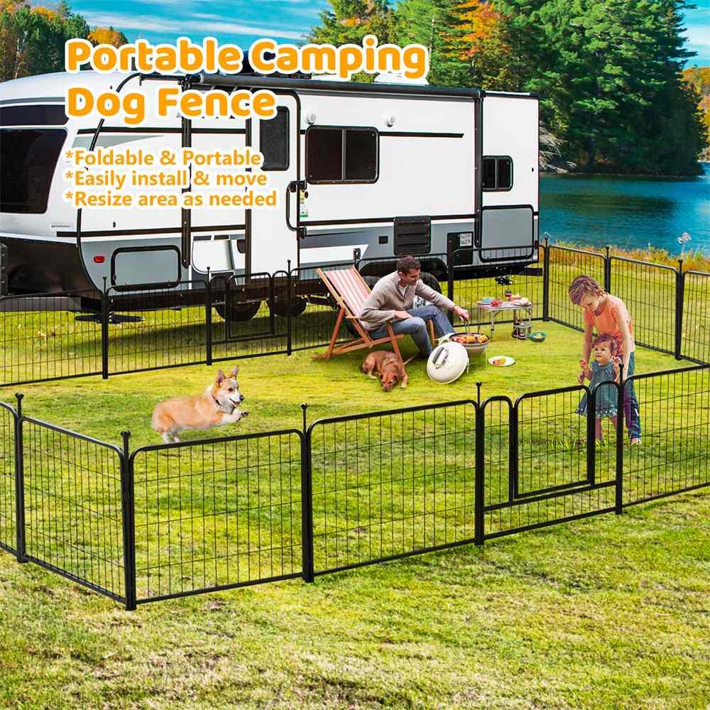 

Accessories PawGiant Dog Playpen Fence Detachable Play Pen Exercise Puppy Kennel Cage Dogs Supplies Dog Fences 16 Panels 32" H