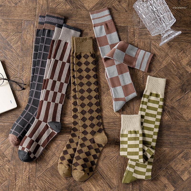 

Women Socks Women's Combed Cotton Autumn Winter Spring Year Retro Middle Tube Calf Fashion Leisure Sports Comfortable Meias, Gray