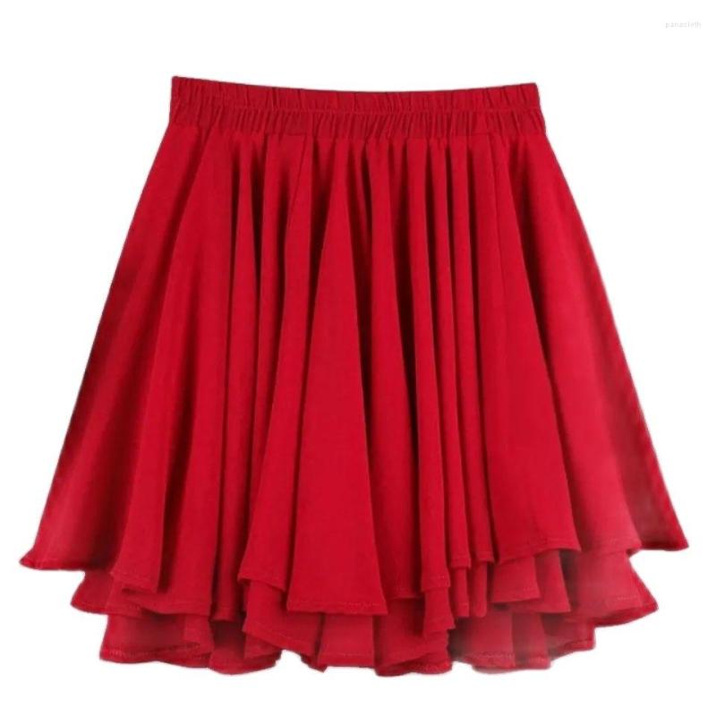

Skirts Black Chiffon Skirt Pants Women' 2023 Summer Slim Thin Half Body Fluffy White High Waist Short A-line Female, Red