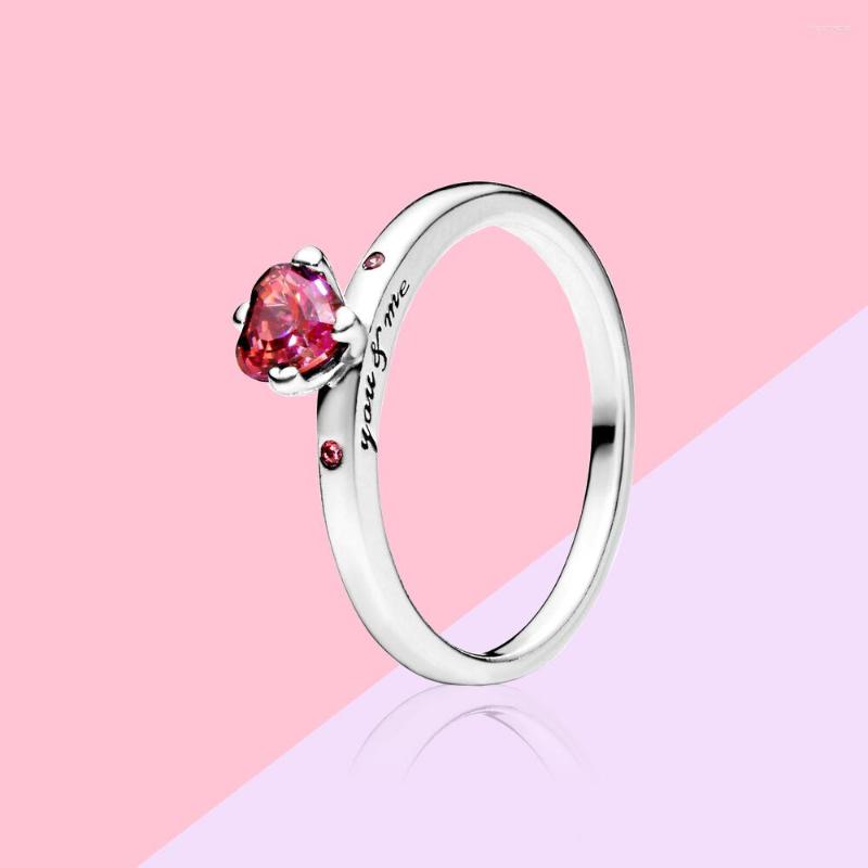 

Cluster Rings Love Sparkling Red Heart Solitaire Ring Moments Collection 925 Sterling Silver Luxury Gorgeous Charming Anniversary
