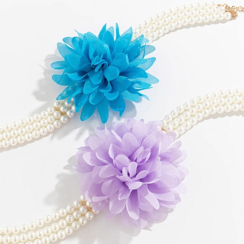

Choker Exaggerated Big Rose Flower Imitation Pearl Necklace Women Romantic Clavicle Chain Aesthetic Y2K Wed Accessories