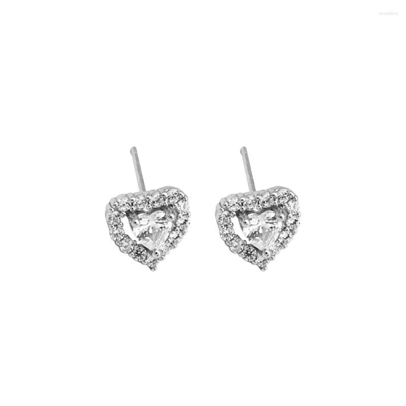 

Stud Earrings S925 Sterling Silver Temperament Fashion Heart-shaped Individual Female Jewelry