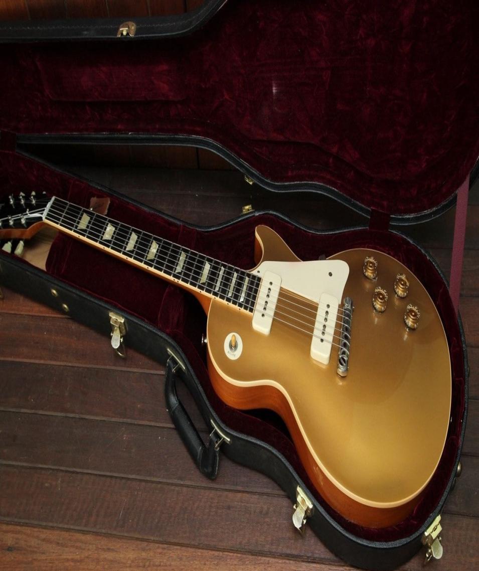 

Promotion Gold Top Goldtop Electric Guitar Cream Body Binding Wrap Arround Tailpiece White P90 Pickups Tuilp Tuners China Chi3831731