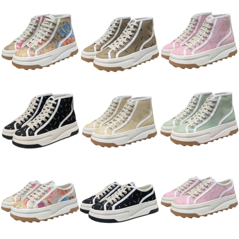

Running shoes hot sneakers canvas designer shoes printed letter low casual shoes classic popular fashion ourdoor shoes pink green black lace-up flat platform shoes, 19