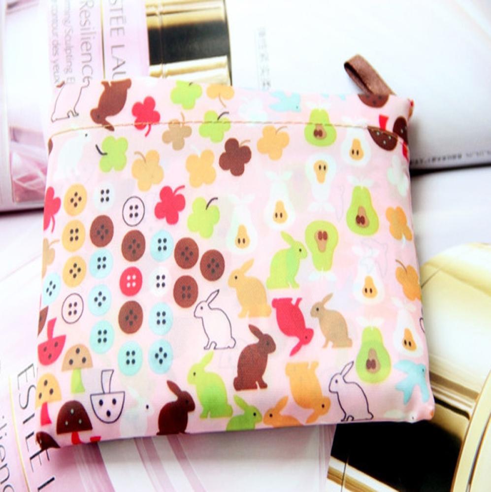 

300pcs Shopping Bags Foldable Waterproof Storage Eco Reusable Polyester Cartoon Tote Bag6773758, Multi