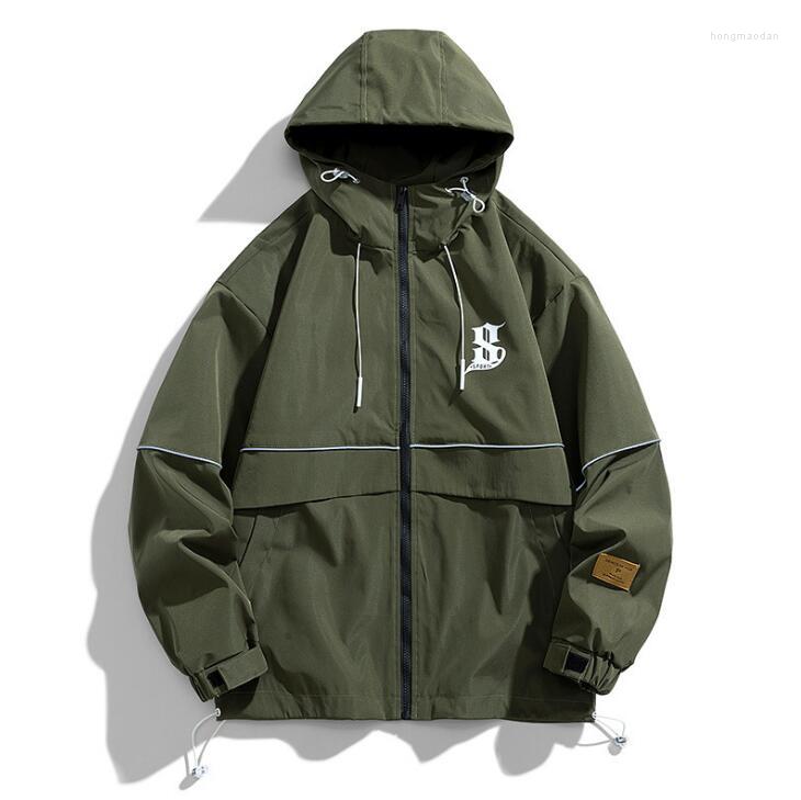 

Men's Jackets S Print Outdoor Men's Jacket Windbreaker Stripes Plus Size Zip Up Clothing Spring Hooded Casual Coat