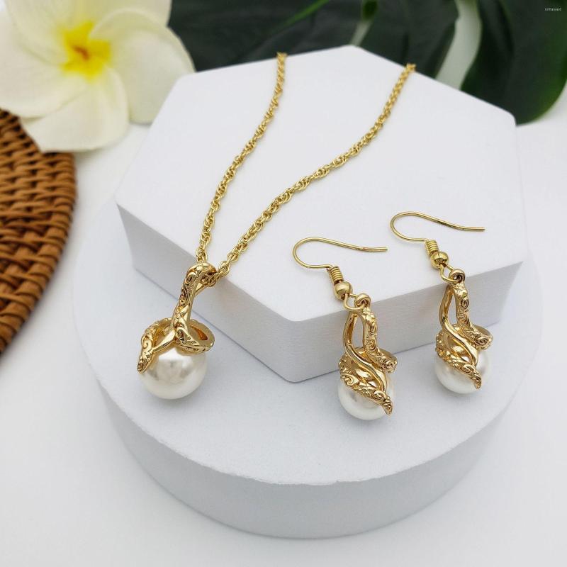 

Necklace Earrings Set Vintage Genuine Natural Black Pearl Hawaiian Island Style Elegant Gift Idea For Her, Picture shown