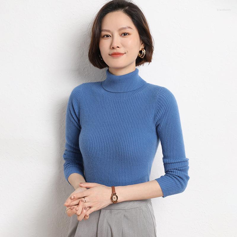 

Women's T Shirts Long Sleeved Casual Winter Solid Color High Neck Top Gray, Blue