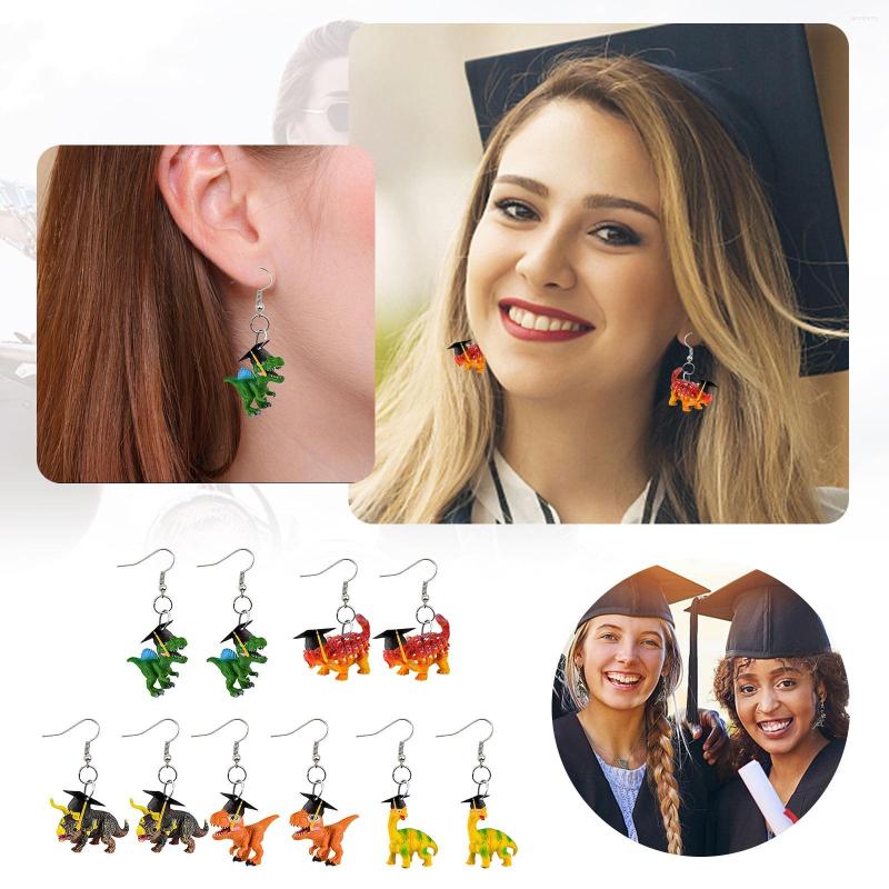 

Stud Earrings Summer 1 Pair Of Graduation Season Dinosaur Female Cute Cartoon Doll Pendant