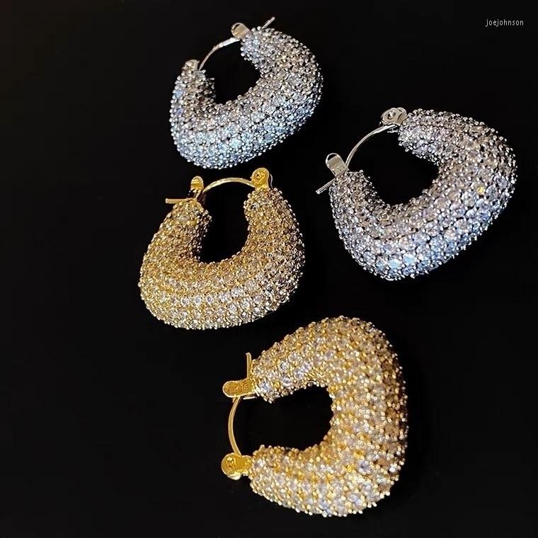 

Hoop Earrings FEEHOW Fashion Pave Zircon For Women U-shaped Exquisite Jewelry Birthday Weddings Bridal Party Drop