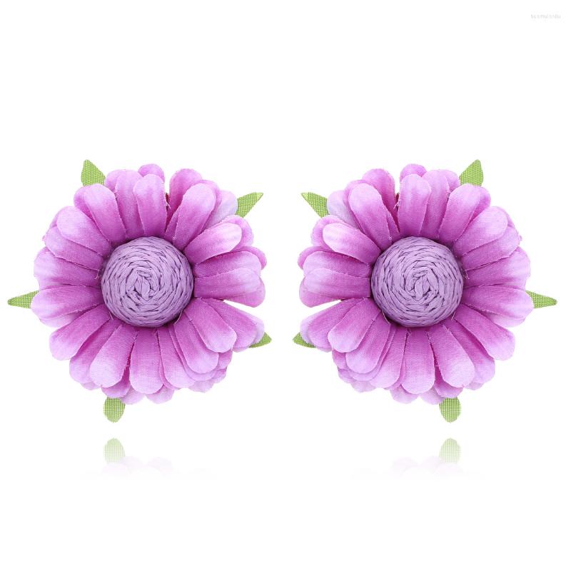

Dangle Earrings Exaggerated Holiday Handmade Fabric Flower Wholesale