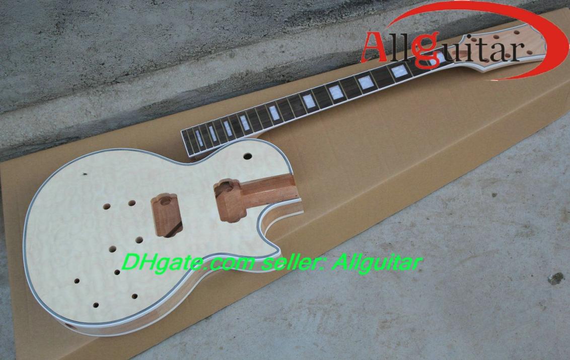 

Custom Shop unfinished Mahogany guitar Frets binding body Burst Top China guitar Body5881721
