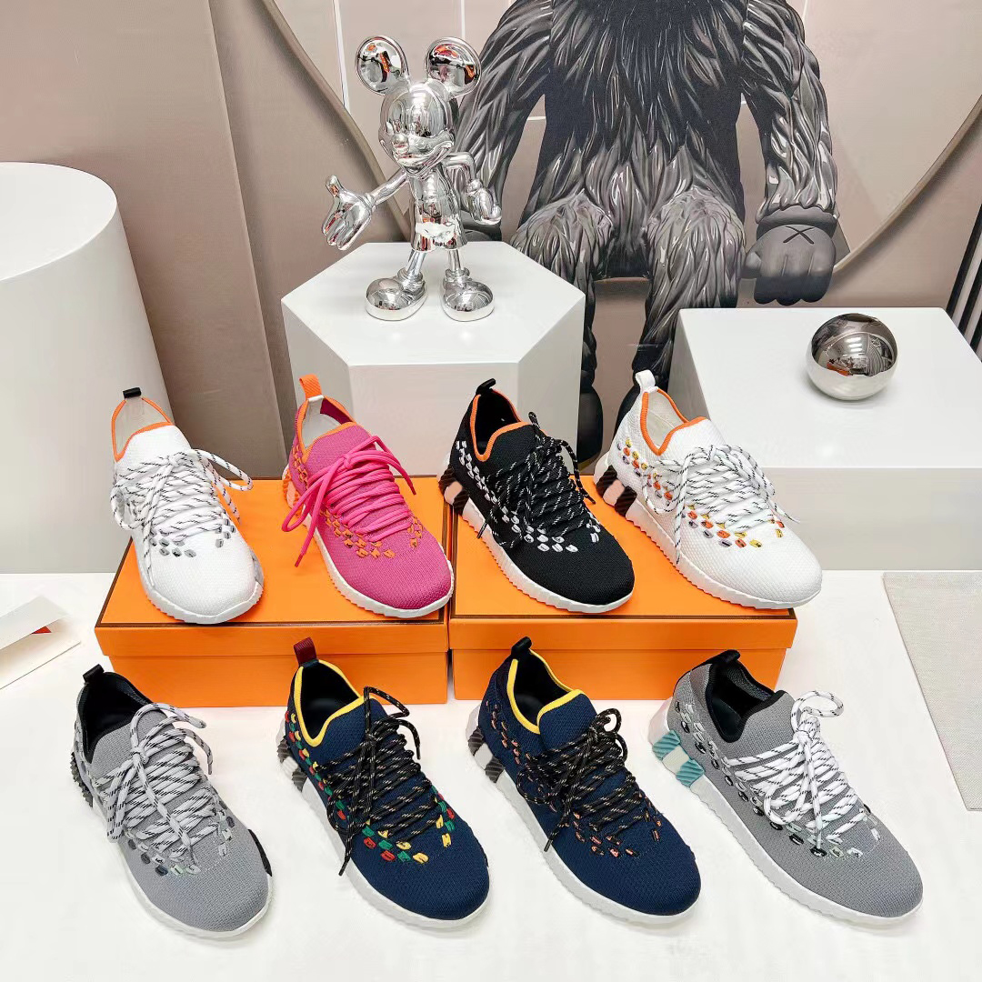 

New Bouncing sneaker Designer Men Women Casual sports shoes summer luxury High quality couple classic Knitting Needle Sneaker Size 35-44, Color3