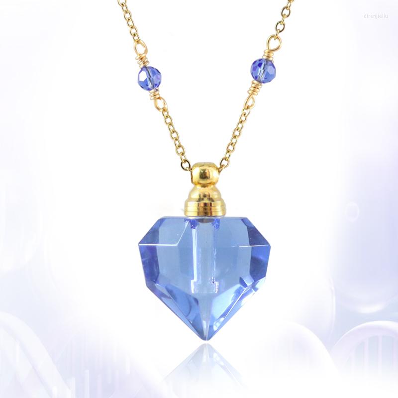 

Pendant Necklaces 1PC Crystal Vial Wishing Bottle Essential Oil Perfume Necklace