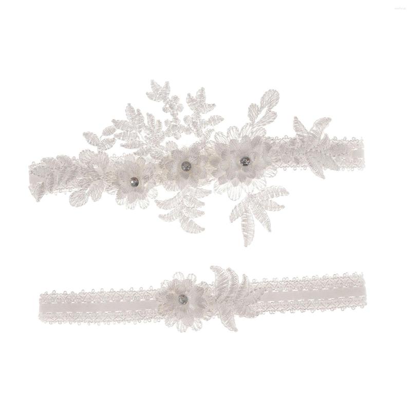 

Garters Wedding Bridal Garter Set Fashion Lightweight Lace Bride For Stage Performance Keepsake, White