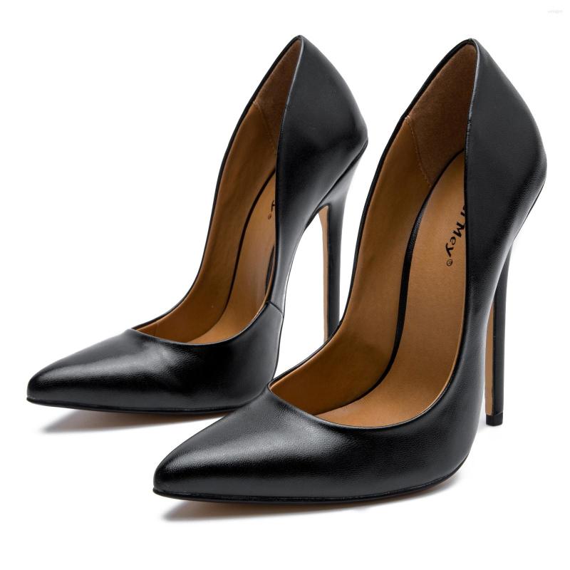 

Dress Shoes Autumn Sexy Patent Leather Women High Heels 14CM Elegant Prom Pumps Super Pointed Toe Luxury Single, Matte black