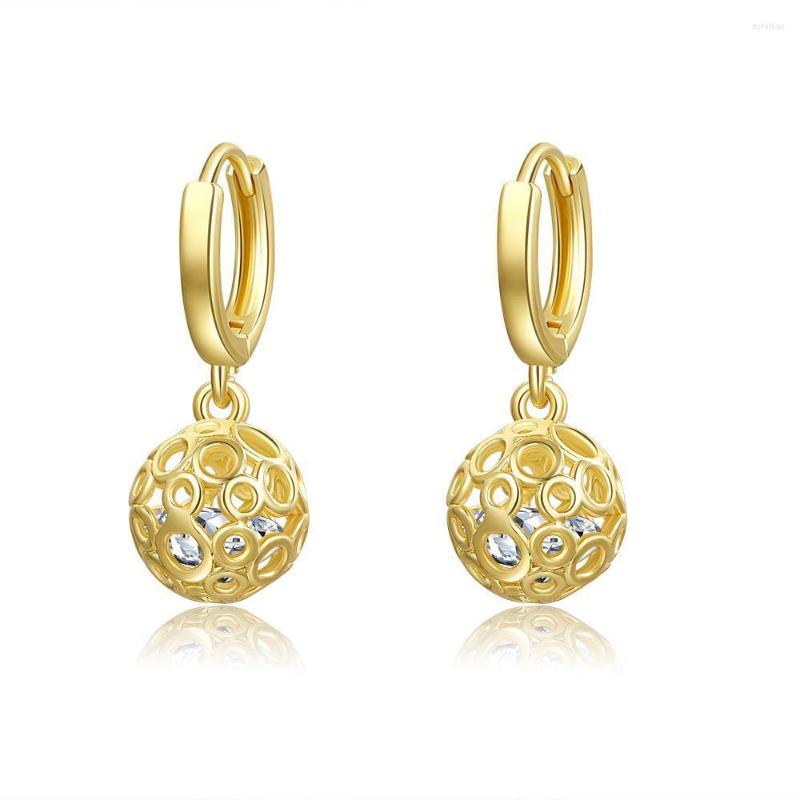 

Hoop Earrings And Simple Round Hollow Zircon With Versatile Temperament Metal Dolphin For Women