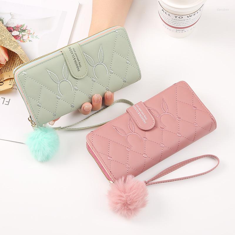 

Wallets Women's Wallet Long Hasp Zipper Coin Purse Multi-card Holder Large Capacity Phone For Student, Blue