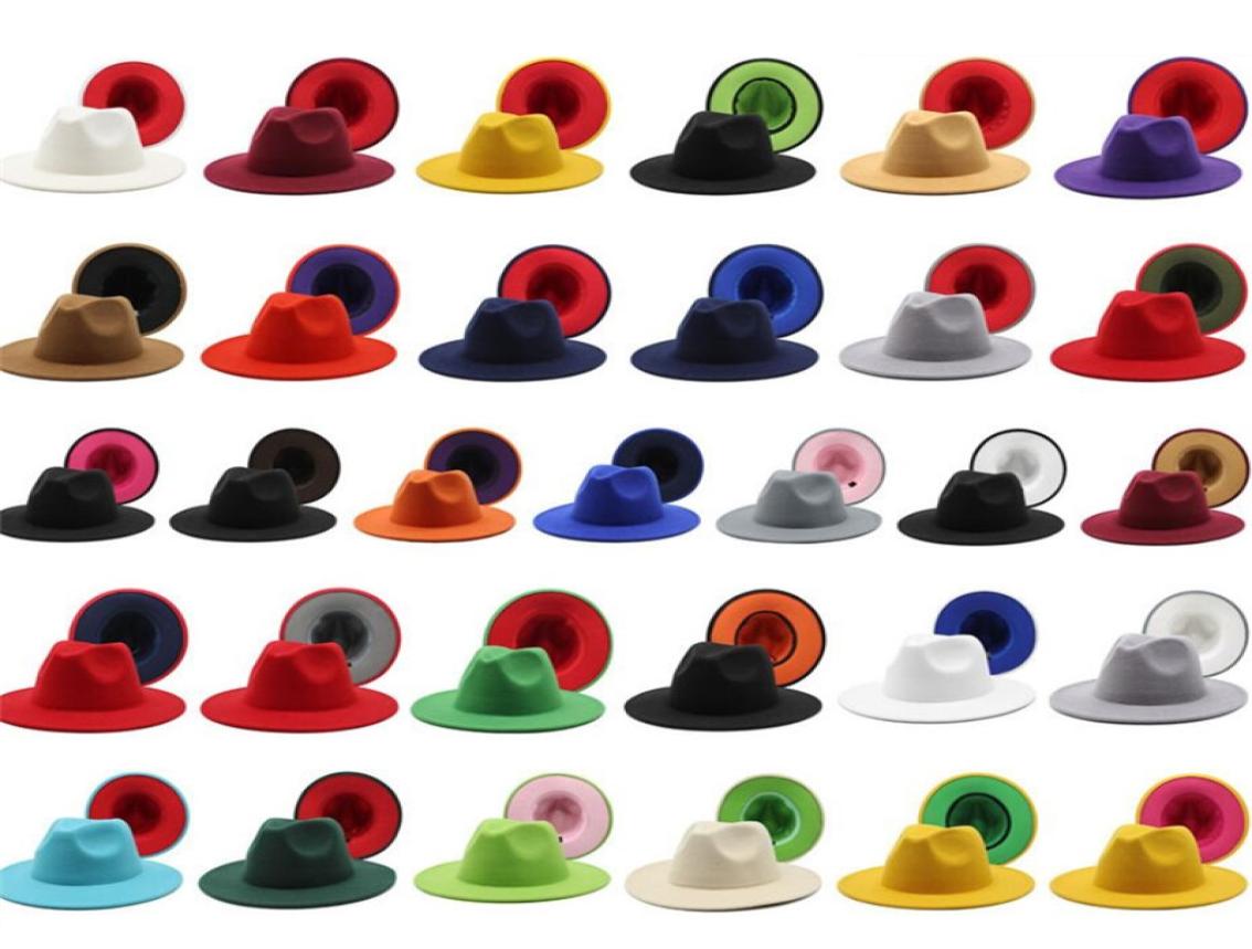 

Fedora Hats Women Men Panama Hat Jazz Formal Cap for Man Woman Lady Fashion Patchwork Wide Brim caps mens Trilby Chapeau Spring Au3704958, Red