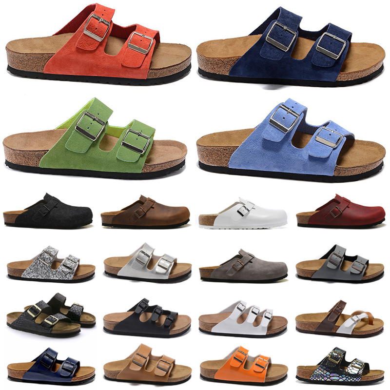 

Luxury Designer Boston Clogs Slippers Platform mens women summer outdoor sandals leather felt sliders buckle strap flaCasual size 35-46, #20