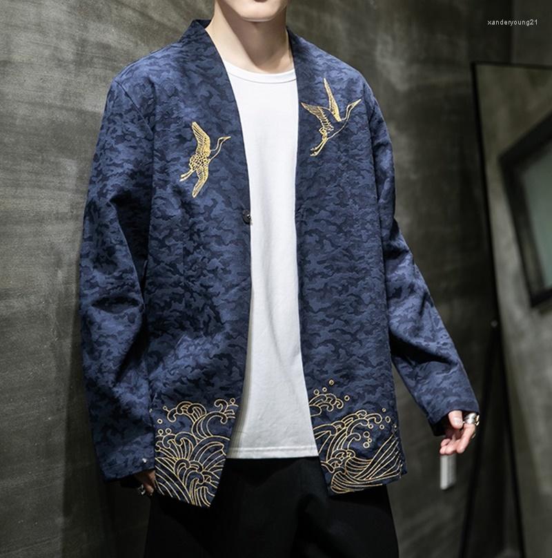 

Ethnic Clothing Traditional Chinese For Men Tang Suit Hanfu Embroidery Tops Streetwear Kimono Cardigan Coat Clothes KK3890