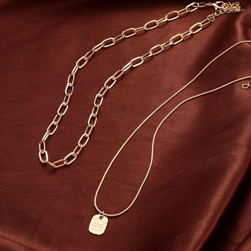 

Pendant Necklaces LOVR Vintage Neck Choker Necklace For Women Fashion Punk Aesthetic Multilayer Female Jewelry 2023 Gold Colour
