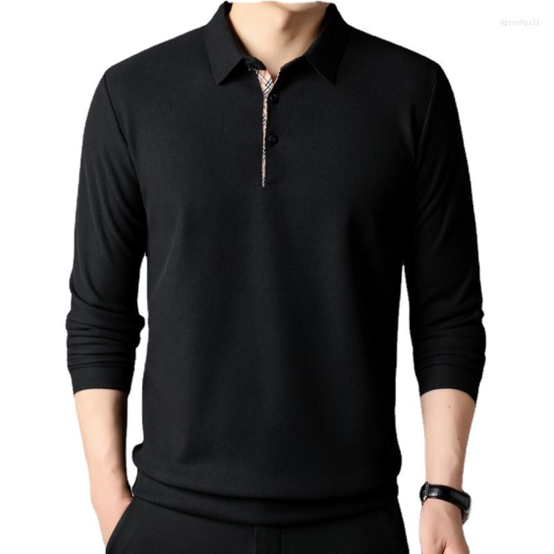 

Men's Casual Shirts Men's Turn-down Collar Cotton Full Sleeve Solid Smart For Men Fleece Velvet Fashion T Clothing, Black