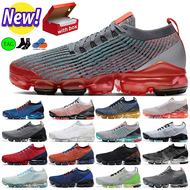 

With box New Fly 3.0 Mens Running Shoes Fly 2.0 Knit 3 Designer Sports Sneakers University Blue Tint Smoke Grey Dark Mocha Triple Black White Bubble Cushion, #30 40-45 bright mango