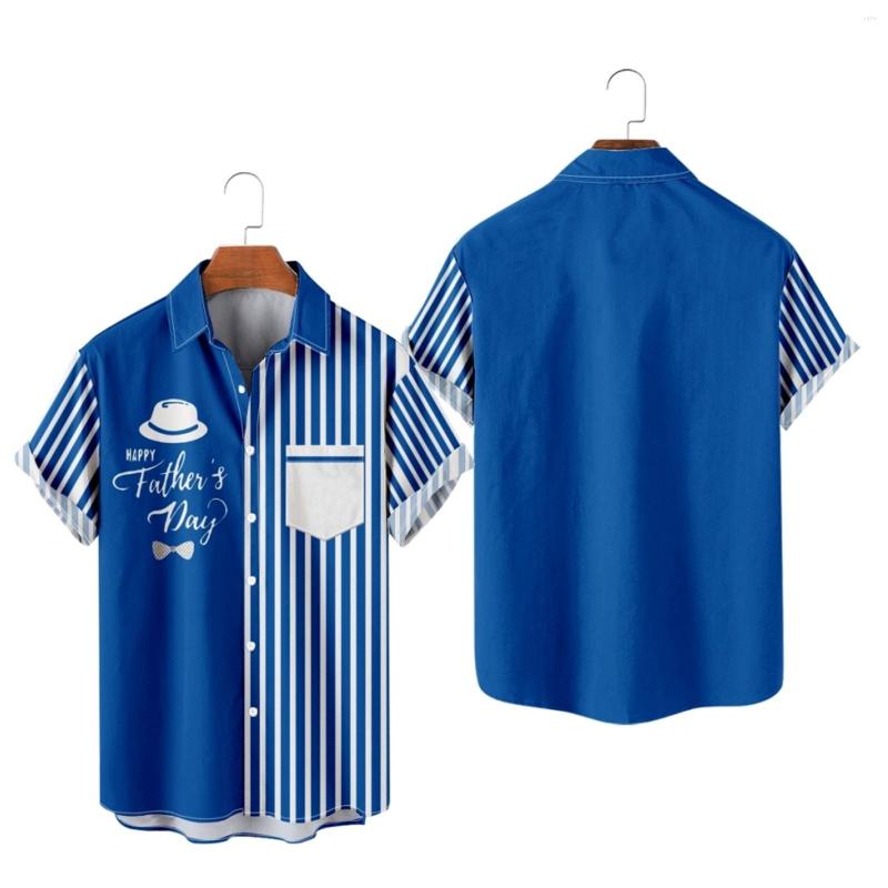 

Men's T Shirts Large Mens Floral Short Sleeve Button Down Beach Loose Tees For Men, Blue