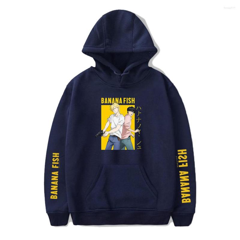 

Men's Hoodies Banana Fish Merch Autumn Logo Men/Women Hooded Sweatshirt Basketball Hockey Uniform Harajuku Top, Black