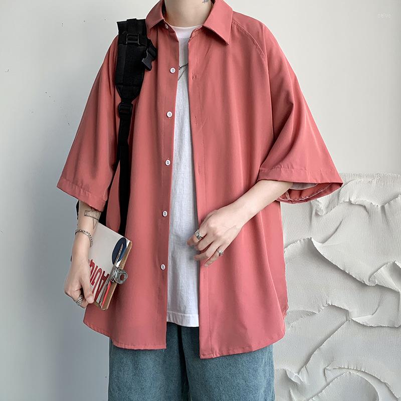 

Men's Casual Shirts 2023 Korean Spring And Summer High -end Fashion Short -shirt Men's Port Wind The Thin Shirt -loose