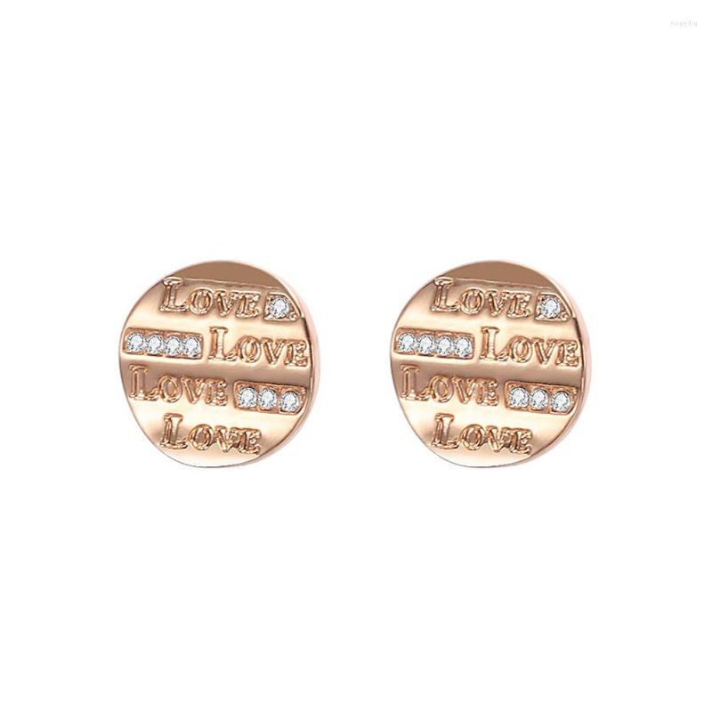 

Stud Earrings Round Letter LOVE Crystal For Woman Gold Sliver Color Friendship Girl Gifts Jewelry Accessories 2023