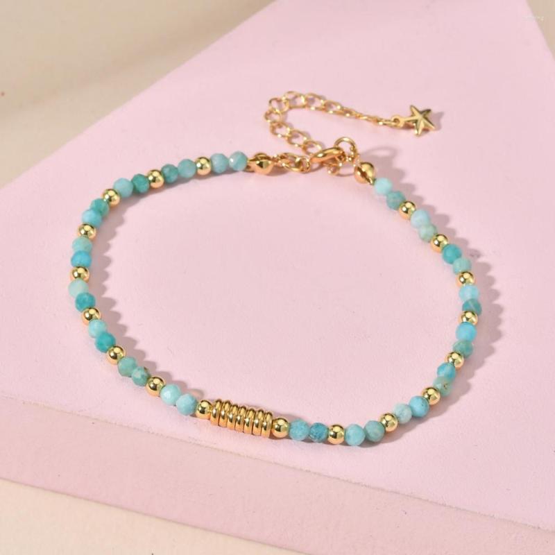 

Charm Bracelets ZMZY Women Bracelet Fashion Small Stone Faceted Beads Natural Aventurine Beaded Jewelry