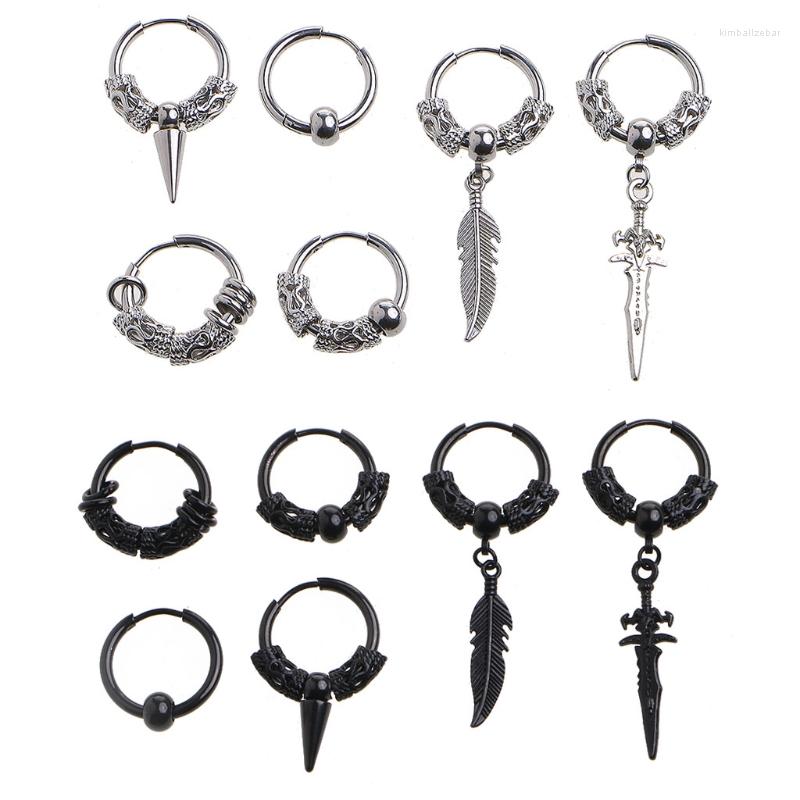 

Dangle Earrings 6PCS Punk Cool Earring Vintage Feather For TRIANGLE Sword Drop S