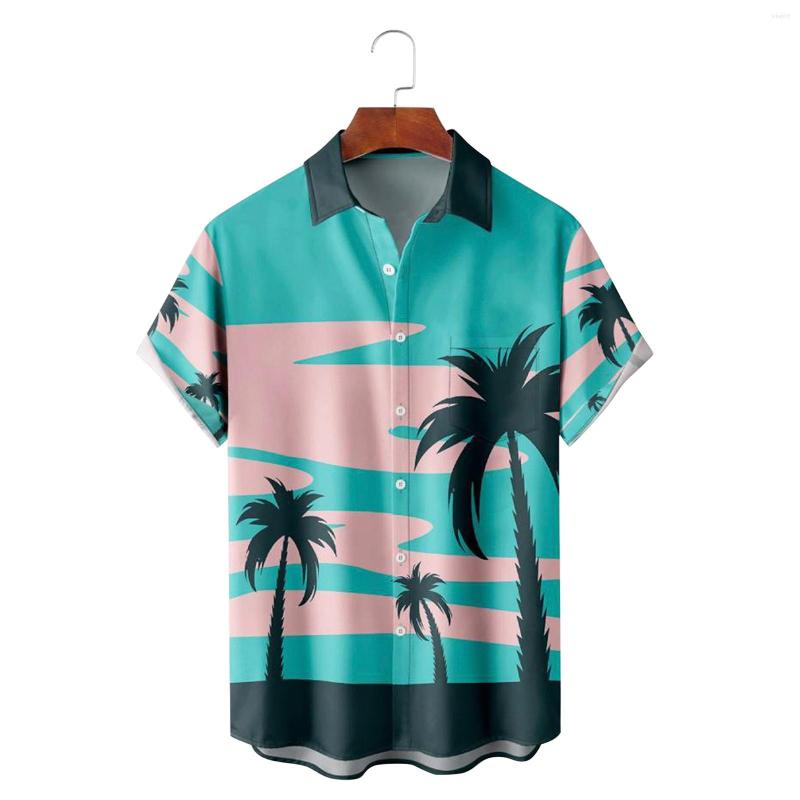 

Men's T Shirts X Sleeve Mens Printed Short Button Down Beach Tops Men, Sky blue