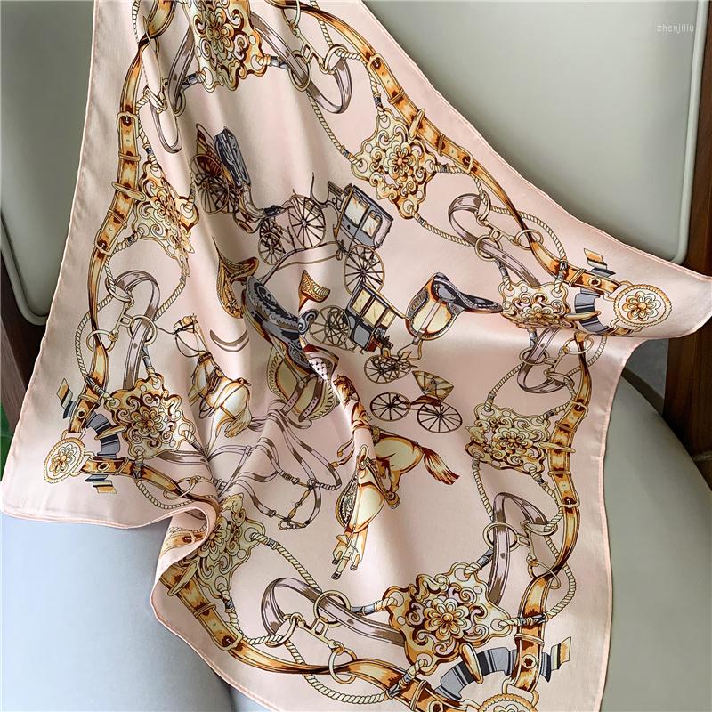 

Scarves Horse Print Real Silk Hair Scarf Women Luxury Small Neck Tie Hand Wrist Foulsrd Headband Kerchief Bandana Designer Echarpe