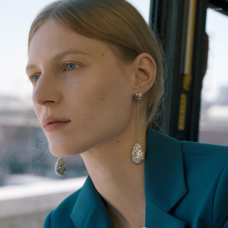 

Dangle Earrings UDDEIN Fashion Luxury Full Crystal Discolor Long For Women Trendy Charm Drop Earring Party Jewelry Wholesale